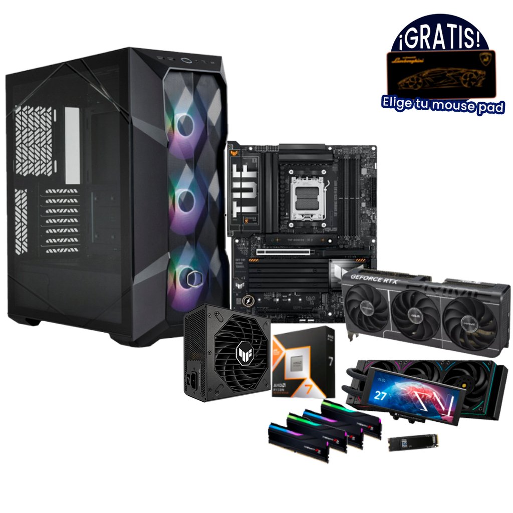 Pc Gamer Ryzen 7 9800X 3D X870 TUF RTX 5080 DDR5 4x16 NVMe 2TB 1000W Gold Liquida 360mm